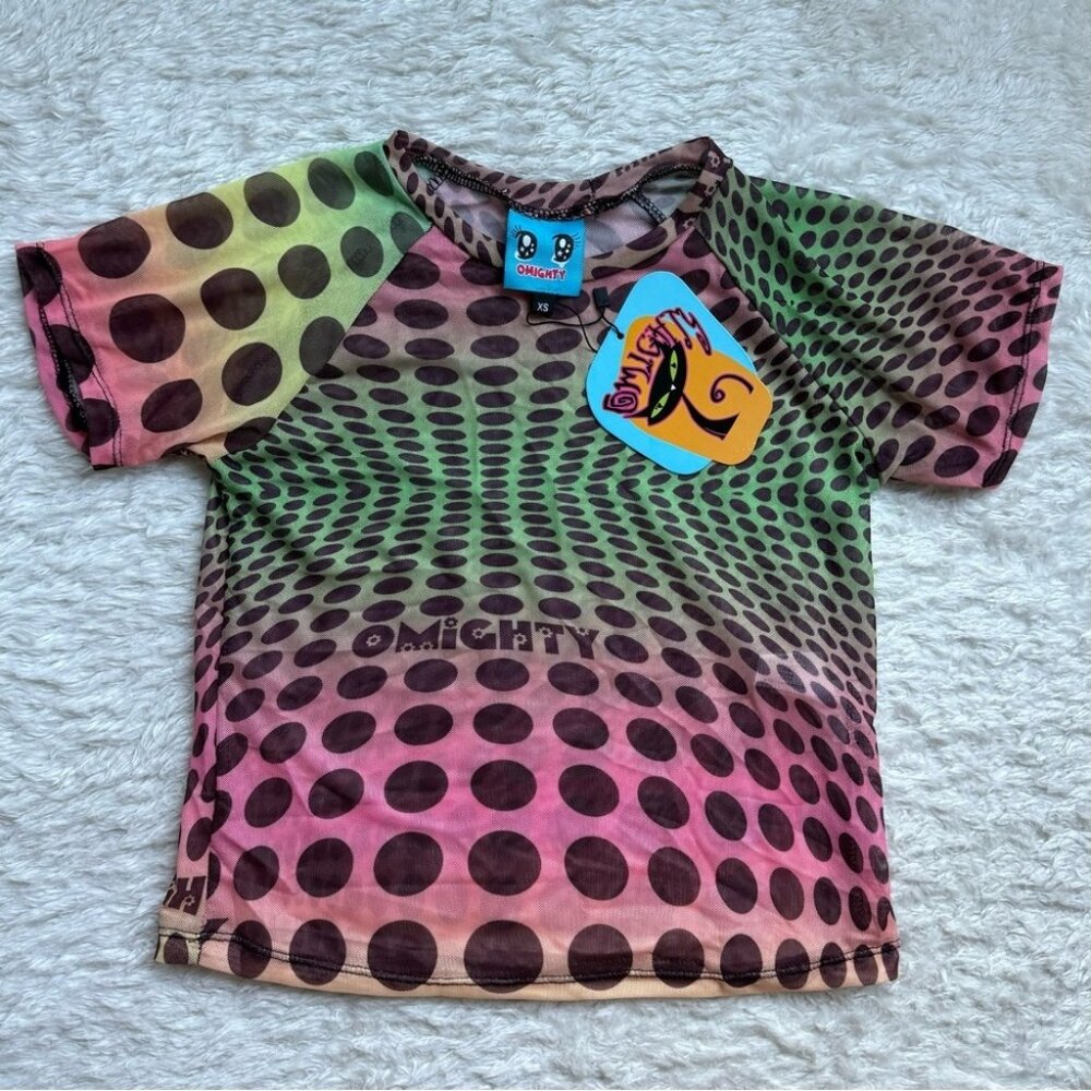 NWT O-Mighty Omweekend Top Shirt XS Sheer Soft TShirt New